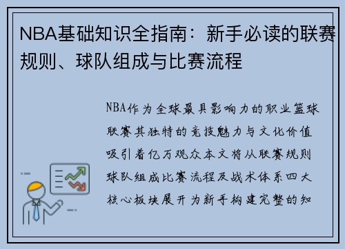 NBA基础知识全指南：新手必读的联赛规则、球队组成与比赛流程
