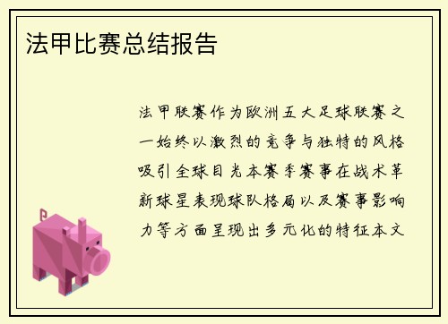 法甲比赛总结报告